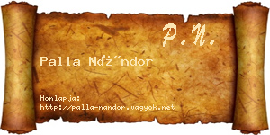 Palla Nándor névjegykártya